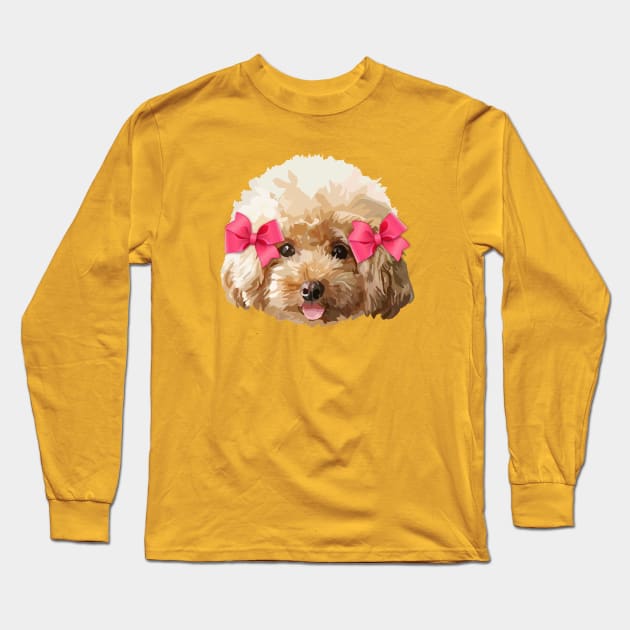 Baby Poodle Long Sleeve T-Shirt by thedailysoe